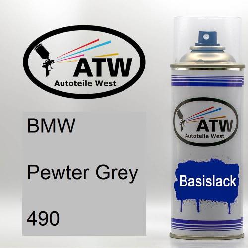 BMW, Pewter Grey, 490: 400ml Sprühdose, von ATW Autoteile West.